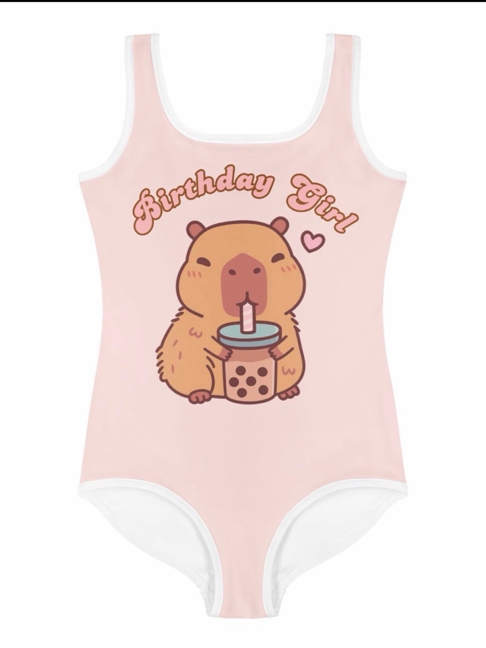 Birthday Girl Pink Kids One-Piece Swimsuit size kids 6